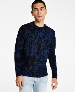 INC International Concepts Men's Mason Classic-Fit Abstract-Print Long-Sleeve T-Shirt, Created For Macy's