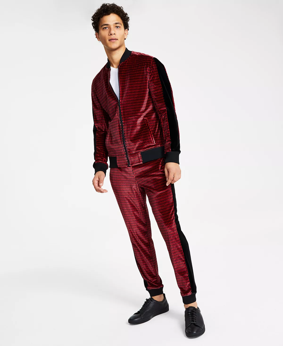 Men's Classic-Fit Geo-Print Full-Zip Velour Tracksuit Jacket, Created For Macy's INC International Concepts Men's Classic-Fit Geo-Print Full-Zip Velour Tracksuit Jacket, Created For Macy's -macys shop