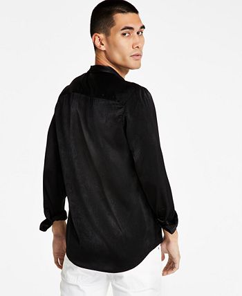 -Fit Satin Bow Button-Down Shirt, Created For Macy's INC International Concepts -Fit Satin Bow Button-Down Shirt, Created For Macy's -macys shop