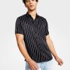 INC International Concepts Men's Cicero Short-Sleeve Vertical Striped Shirt, Created For Macy's -macys shop 22525599 fpx