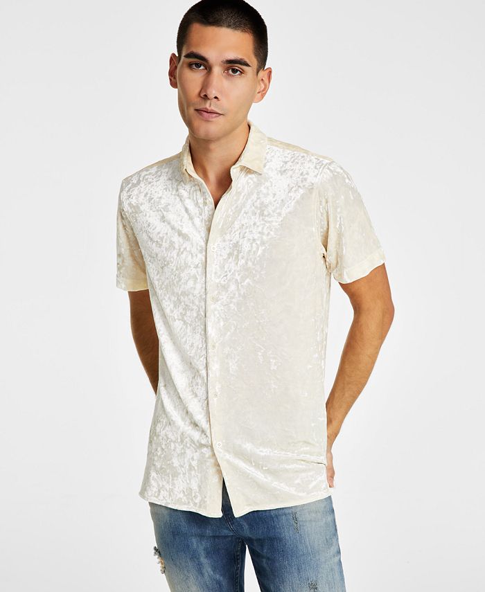 Men's Classic-Fit Crushed Velvet Button-Down Shirt, Created For Macy's INC International Concepts Men's Classic-Fit Crushed Velvet Button-Down Shirt, Created For Macy's -macys shop
