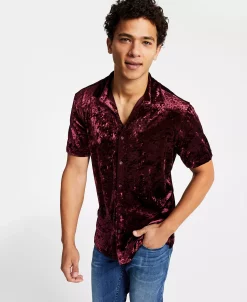 INC International Concepts Men's Classic-Fit Crushed Velvet Button-Down Shirt, Created For Macy's 5 INC International Concepts Men's Classic-Fit Crushed Velvet Button-Down Shirt, Created For Macy's -macys shop 22525672 fpx