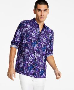 INC International Concepts Men's Rosco Short-Sleeve Floral Print Shirt, Created For Macy's