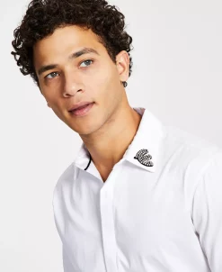INC International Concepts Men's Long-Sleeve Embellished-Collar Shirt, Created For Macy's -macys shop 22525726 fpx