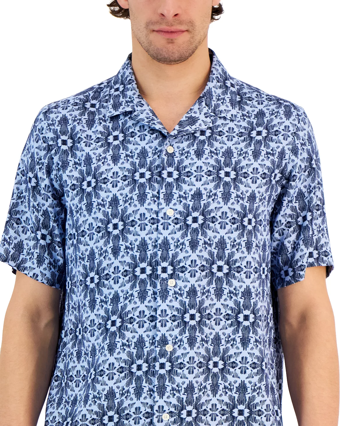 Men's Silk Floral Medallion Shirt, Created For Macy's Club Room Men's Silk Floral Medallion Shirt, Created For Macy's -macys shop