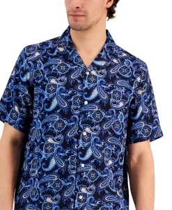 Club Room Men's Paisley Medallion Shirt, Created For Macy's -macys shop 22601048 fpx