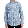 Club Room Men's Gone Fishing Classic-Fit Printed Button-Down Poplin Shirt, Created For Macy's
