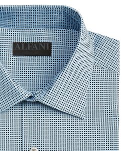 Alfani Men's Slim Fit 2-Way Stretch Stain Resistant Geometric Print Dress Shirt, Created For Macy's -macys shop 22610363 fpx