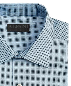 Alfani Men's Slim Fit 2-Way Stretch Stain Resistant Geometric Print Dress Shirt, Created For Macy's -macys shop 22610363 fpx