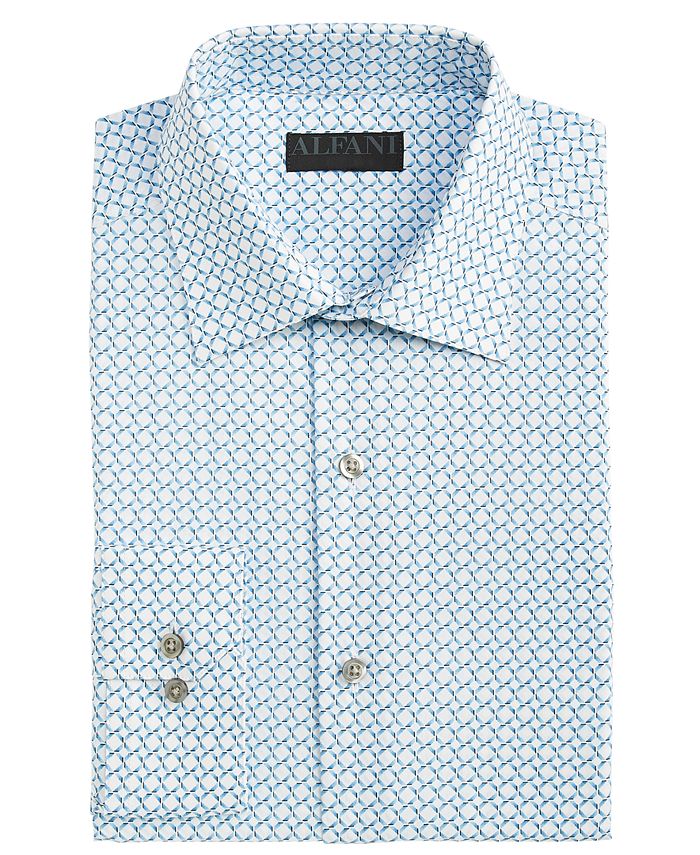 Men's Slim Fit 2-Way Stretch Stain Resistant Geometric Print Dress Shirt, Created For Macy's Alfani Men's Slim Fit 2-Way Stretch Stain Resistant Geometric Print Dress Shirt, Created For Macy's -macys shop