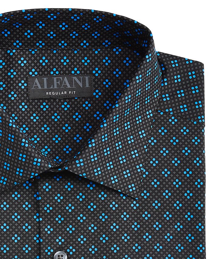 Men's Regular Fit 2-Way Stretch Stain Resistant Diamond Dot Print Dress Shirt, Created For Macy's Alfani Men's Regular Fit 2-Way Stretch Stain Resistant Diamond Dot Print Dress Shirt, Created For Macy's -macys shop