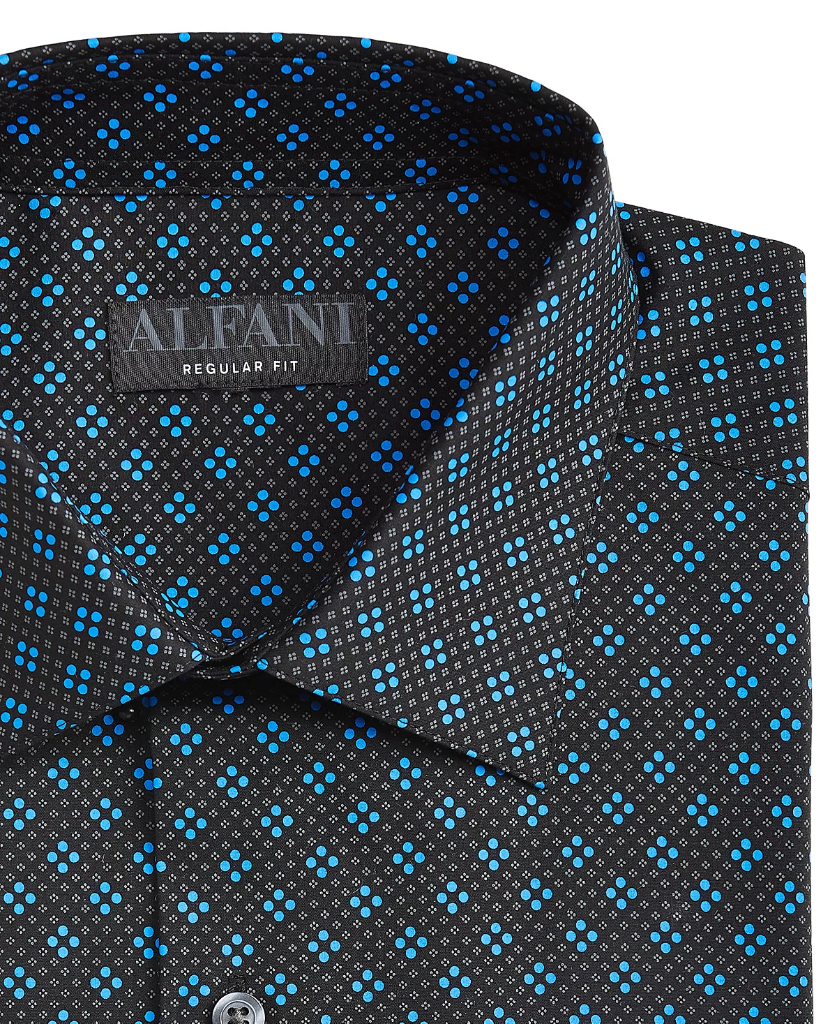 Men's Regular Fit 2-Way Stretch Stain Resistant Diamond Dot Print Dress Shirt, Created For Macy's Alfani Men's Regular Fit 2-Way Stretch Stain Resistant Diamond Dot Print Dress Shirt, Created For Macy's -macys shop