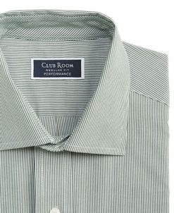 Club Room Men's Regular Fit Cotton Stripe Dress Shirt, Created For Macy's -macys shop 22610379 fpx
