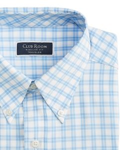 Club Room Men's Regular Fit Boledo Plaid Traveler Dress Shirt, Created For Macy's -macys shop 22610383 fpx