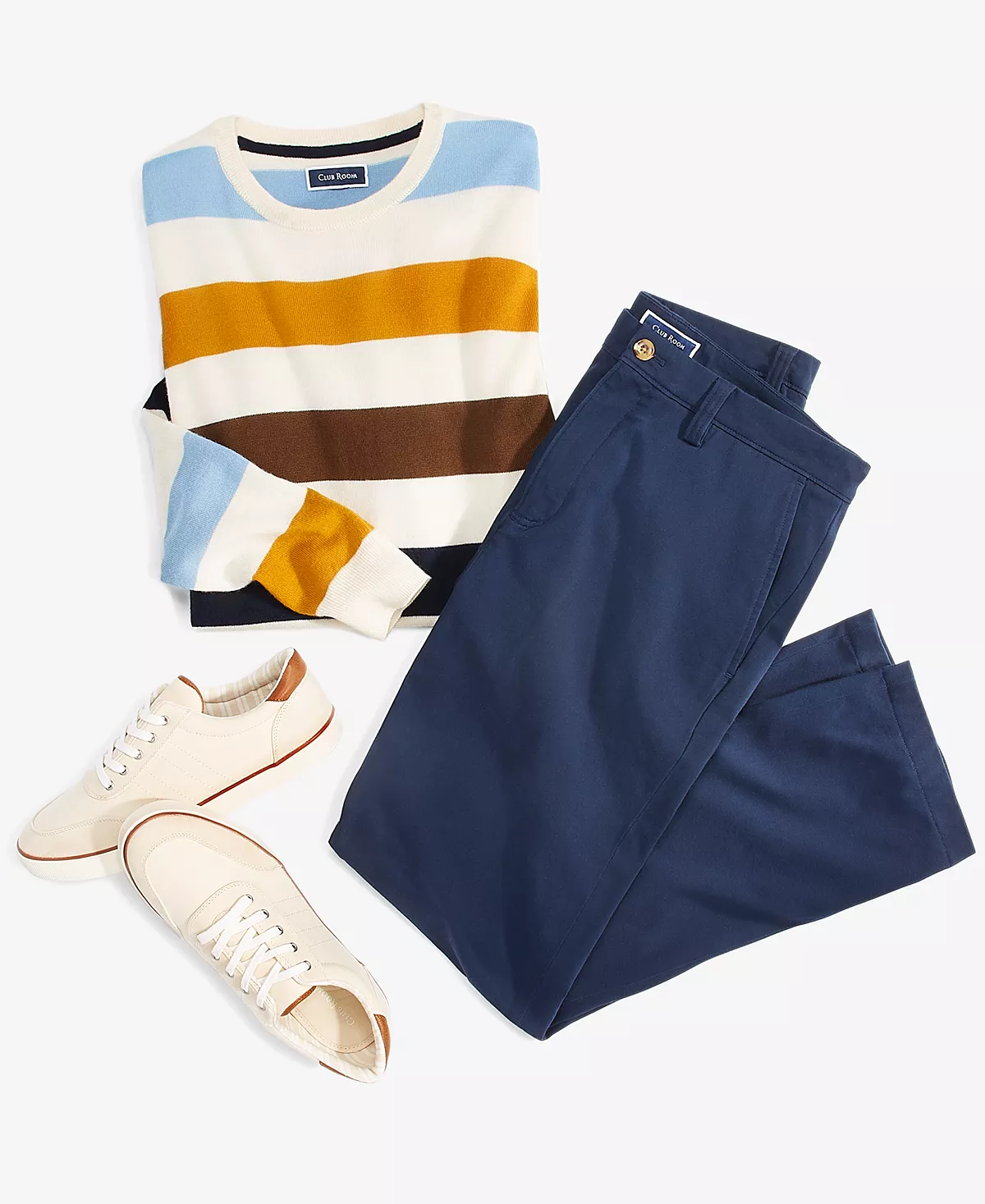 Men's Merino Stripe Sweater & Four Way Stretch Pants, Created For Macy's Club Room Men's Merino Stripe Sweater & Four Way Stretch Pants, Created For Macy's -macys shop