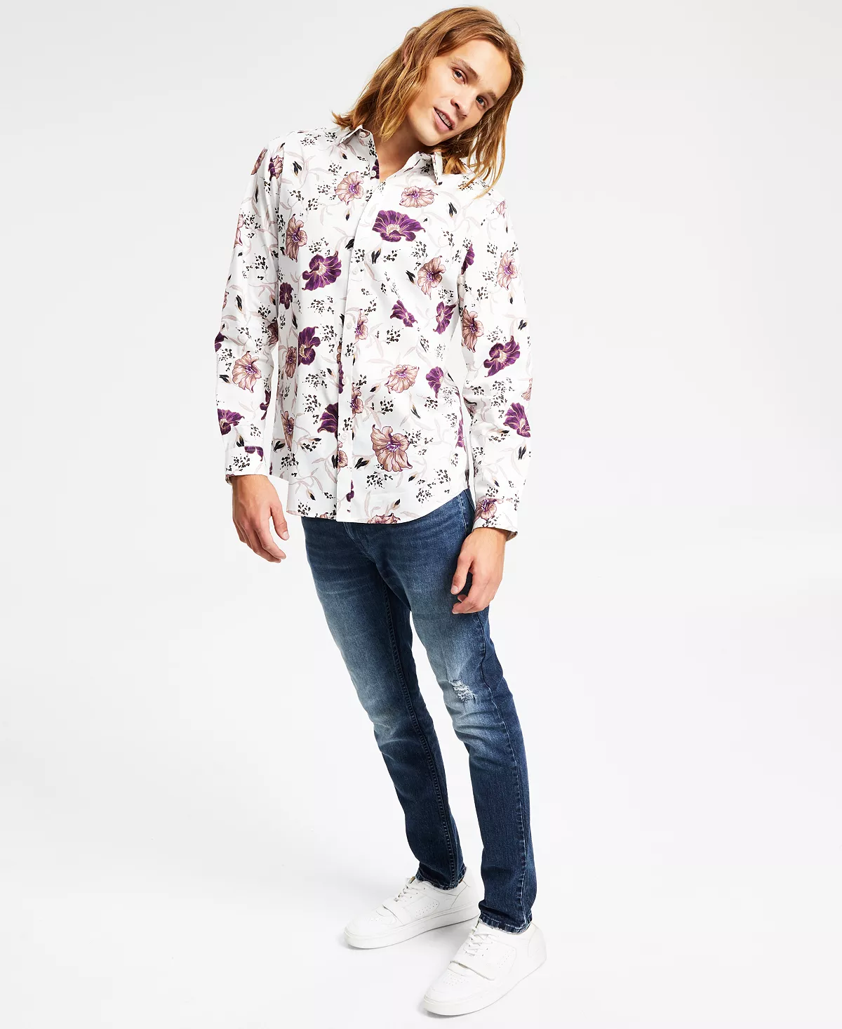 Men's Jesse Classic-Fit Long Sleeve Floral Print Shirt, Created For Macy's INC International Concepts Men's Jesse Classic-Fit Long Sleeve Floral Print Shirt, Created For Macy's -macys shop
