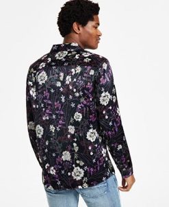 INC International Concepts Men's Gav Bot Classic-Fit Long Sleeve Floral Print Camp Shirt, Created For Macy's -macys shop 22685200 fpx