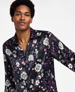 INC International Concepts Men's Gav Bot Classic-Fit Long Sleeve Floral Print Camp Shirt, Created For Macy's -macys shop 22685201 fpx