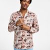 INC International Concepts Men's Classic-Fit Long Sleeve Sprig Print Camp Shirt, Created For Macy's -macys shop 22685316 fpx