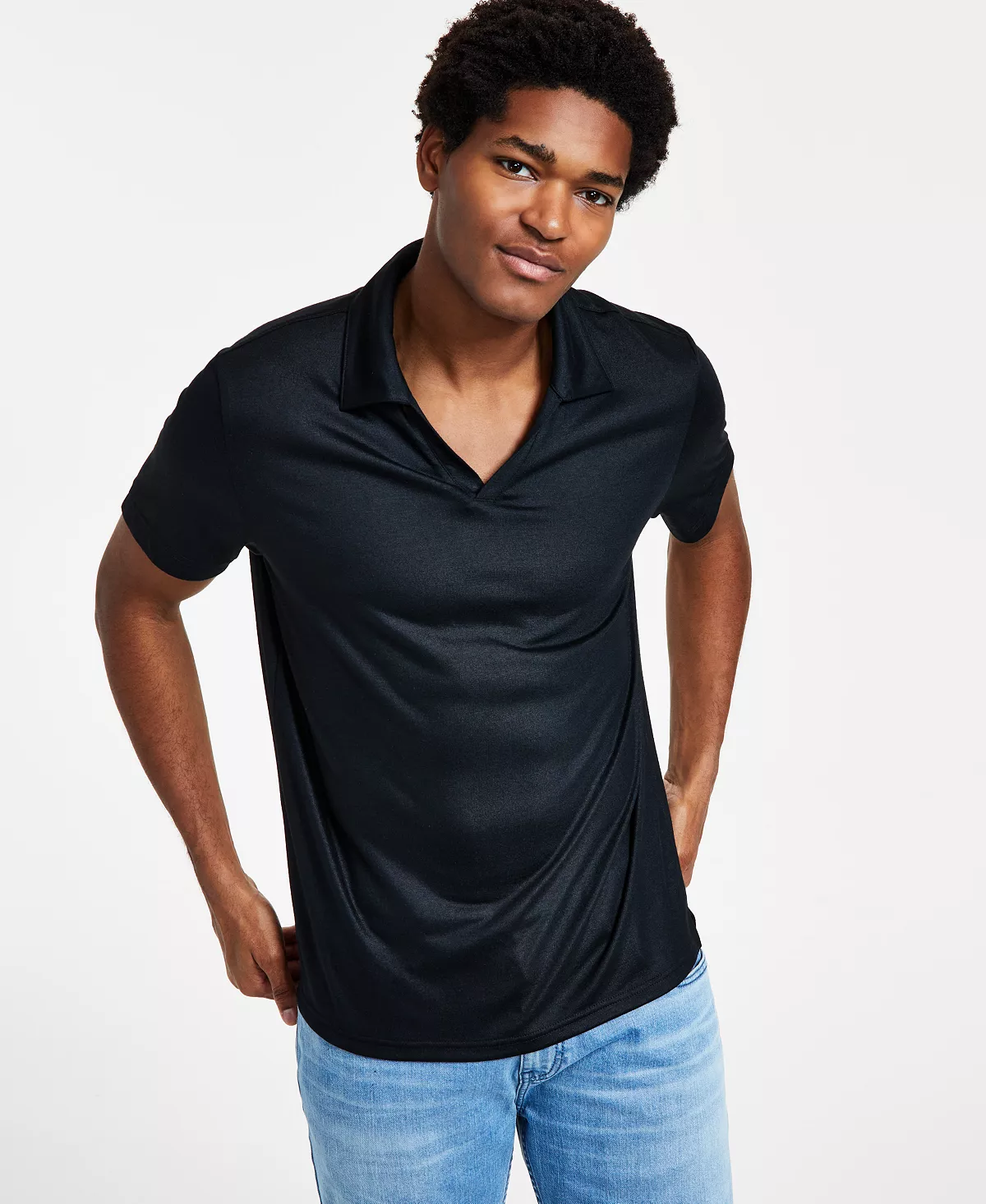 Men's Luca Classic-Fit Short-Sleeve Open-Placket Polo Shirt, Created For Macy's INC International Concepts Men's Luca Classic-Fit Short-Sleeve Open-Placket Polo Shirt, Created For Macy's -macys shop