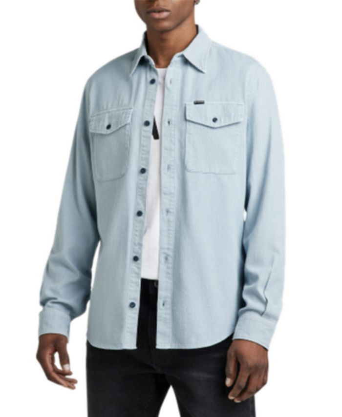 Men's Slim-Fit Marine Cotton Long Sleeve Shirt G-Star Raw Men's Slim-Fit Marine Cotton Long Sleeve Shirt -macys shop