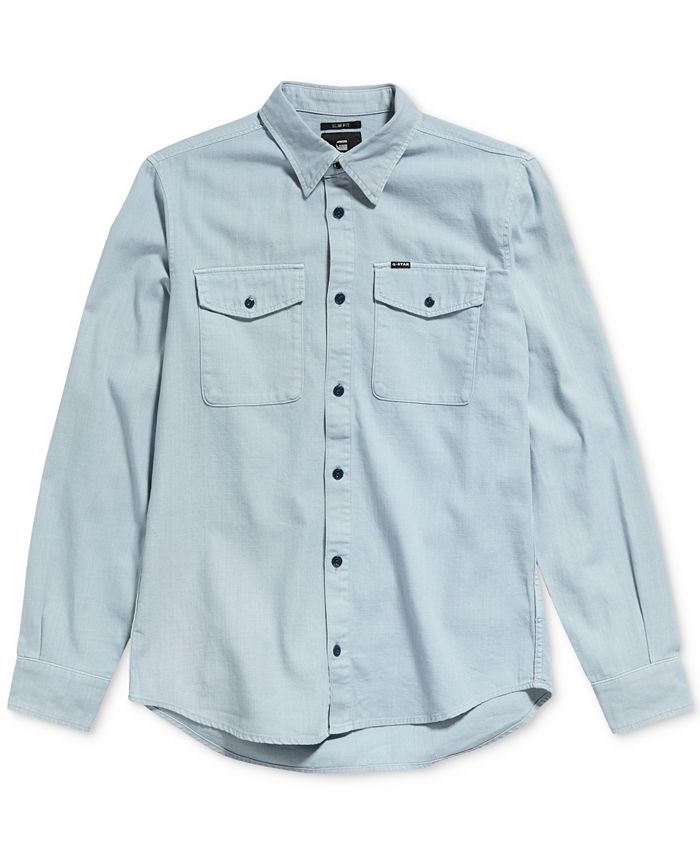 Men's Slim-Fit Marine Cotton Long Sleeve Shirt G-Star Raw Men's Slim-Fit Marine Cotton Long Sleeve Shirt -macys shop