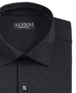 Alfani Men's Regular Fit Travel Ready Solid Dress Shirt, Created For Macy's -macys shop 22734383 fpx