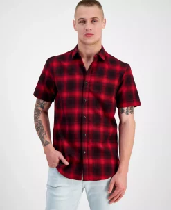 INC International Concepts Men's Plaid Short-Sleeve Button-Up Shirt, Created For Macy's 6 INC International Concepts Men's Plaid Short-Sleeve Button-Up Shirt, Created For Macy's -macys shop 22760722 fpx