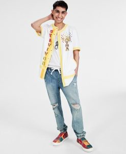 Sun + Stone Men's Vivek Hope Classic-Fit Printed Baseball Shirt, Created For Macy's