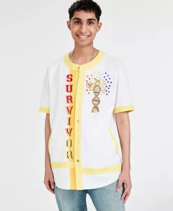 Sun + Stone Men's Vivek Hope Classic-Fit Printed Baseball Shirt, Created For Macy's 5 Sun + Stone Men's Vivek Hope Classic-Fit Printed Baseball Shirt, Created For Macy's -macys shop 22770899 fpx
