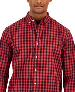 Club Room Men's Grant Classic-Fit Check Button-Down Poplin Shirt, Created For Macy's 4 Club Room Men's Grant Classic-Fit Check Button-Down Poplin Shirt, Created For Macy's -macys shop 22782370 fpx