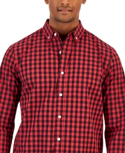 Club Room Men's Grant Classic-Fit Check Button-Down Poplin Shirt, Created For Macy's 5 Club Room Men's Grant Classic-Fit Check Button-Down Poplin Shirt, Created For Macy's -macys shop 22782370 fpx