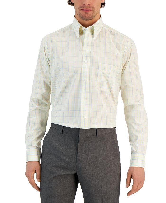 Men's Regular Fit Ditto Plaid Dress Shirt, Created For Macy's Club Room Men's Regular Fit Ditto Plaid Dress Shirt, Created For Macy's -macys shop