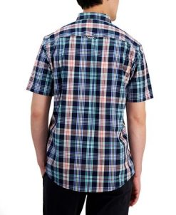 Club Room Men's Nomad Classic-Fit Plaid Button-Down Poplin Shirt, Created For Macy's -macys shop 22824543 fpx