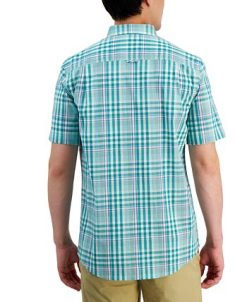 Club Room Men's Rob Classic-Fit Tonal Plaid Button-Down Poplin Shirt, Created For Macy's -macys shop 22824551 fpx