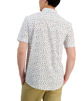 Men's Off The Hook Classic-Fit Printed Button-Down Poplin Shirt, Created For Macy's Club Room Men's Off The Hook Classic-Fit Printed Button-Down Poplin Shirt, Created For Macy's -macys shop