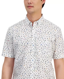 Club Room Men's Off The Hook Classic-Fit Printed Button-Down Poplin Shirt, Created For Macy's 5 Club Room Men's Off The Hook Classic-Fit Printed Button-Down Poplin Shirt, Created For Macy's -macys shop 22824556 fpx