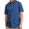 Club Room Men's Peter Classic-Fit Maritime-Print Check Button-Down Poplin Shirt, Created For Macy's -macys shop 22824558 fpx