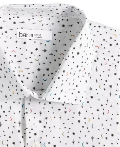 Bar III Men's Slim-Fit Star-Print Dress Shirt, Created For Macy's -macys shop 22877438 fpx