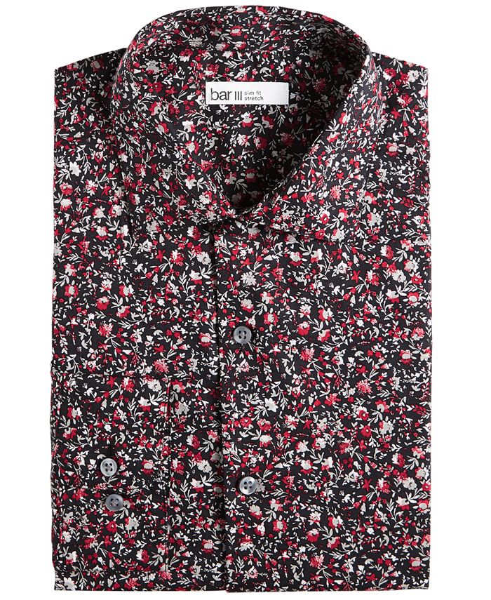 Men's Slim-Fit Machia Floral-Print Dress Shirt, Created For Macy's Bar III Men's Slim-Fit Machia Floral-Print Dress Shirt, Created For Macy's -macys shop
