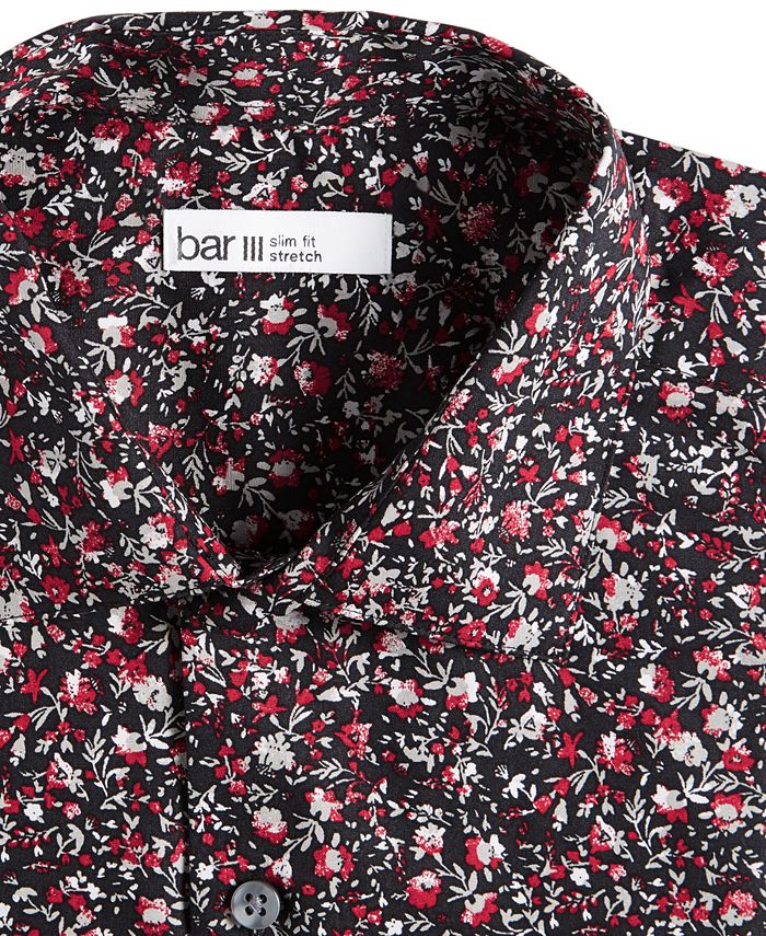 Men's Slim-Fit Machia Floral-Print Dress Shirt, Created For Macy's Bar III Men's Slim-Fit Machia Floral-Print Dress Shirt, Created For Macy's -macys shop