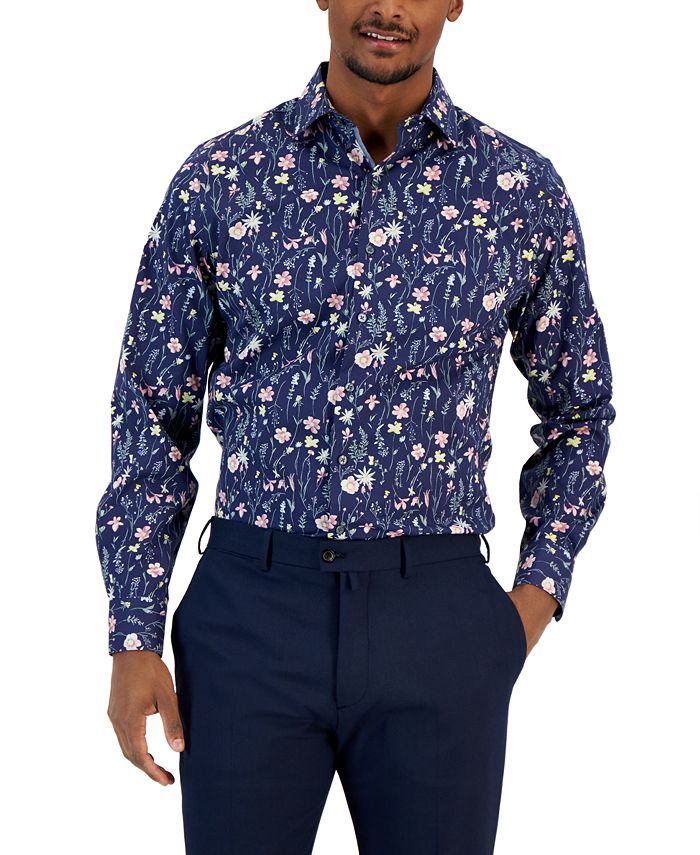 Men's Slim Fit Floral Print Dress Shirt, Created For Macy's Bar III Men's Slim Fit Floral Print Dress Shirt, Created For Macy's -macys shop