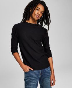 And Now This Men's Textured Knit Long-Sleeve Shirt