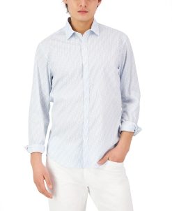 Alfani Men's Mode Geometric Print Long-Sleeve Shirt, Created For Macy's