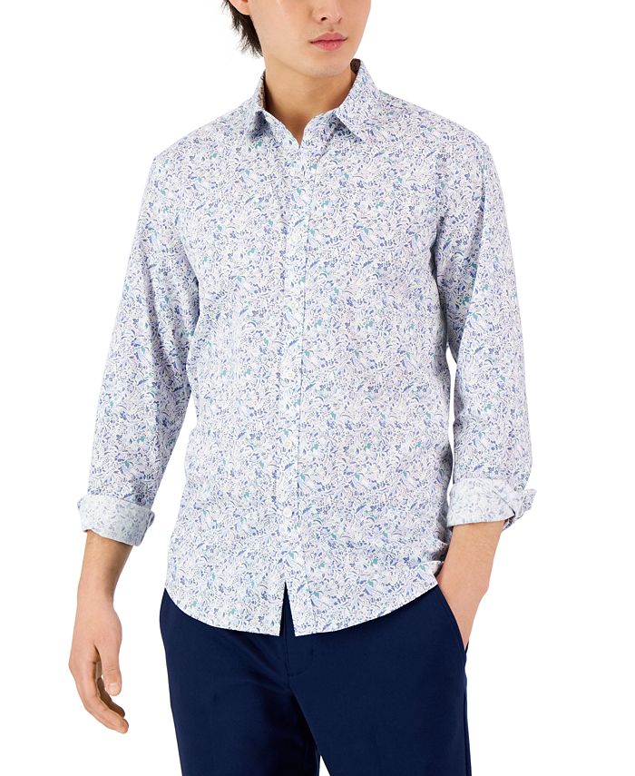 Men's Long-Sleeve Abstract Floral Print Shirt, Created For Macy's Alfani Men's Long-Sleeve Abstract Floral Print Shirt, Created For Macy's -macys shop