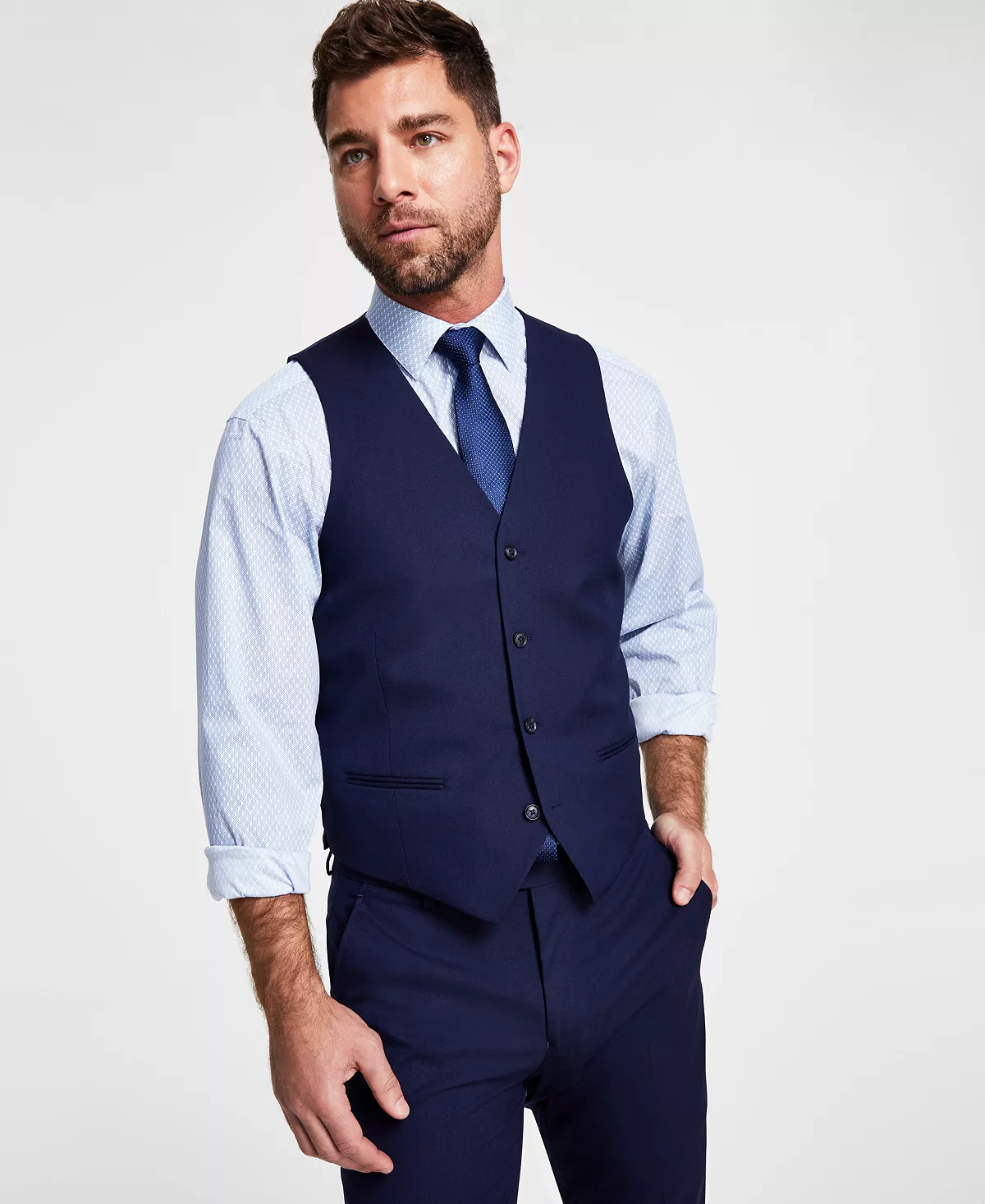 Men's Slim-Fit Stretch Solid Suit Vest, Created For Macy's Alfani Men's Slim-Fit Stretch Solid Suit Vest, Created For Macy's -macys shop