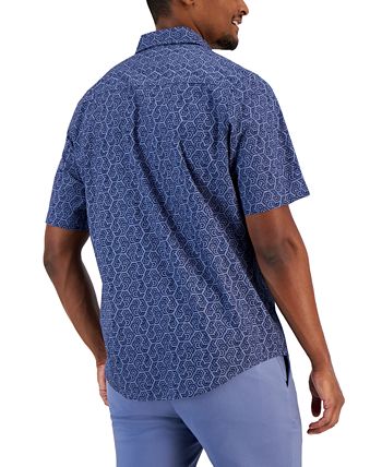 Men's Honey Classic-Fit Stretch Geo-Print Button-Down Shirt, Created For Macy's Alfani Men's Honey Classic-Fit Stretch Geo-Print Button-Down Shirt, Created For Macy's -macys shop
