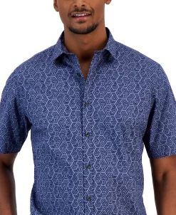 Alfani Men's Honey Classic-Fit Stretch Geo-Print Button-Down Shirt, Created For Macy's 6 Alfani Men's Honey Classic-Fit Stretch Geo-Print Button-Down Shirt, Created For Macy's -macys shop 22999333 fpx