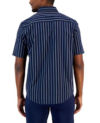 Men's Classic-Fit Stretch Gradient Stripe Button-Down Shirt, Created For Macy's Alfani Men's Classic-Fit Stretch Gradient Stripe Button-Down Shirt, Created For Macy's -macys shop