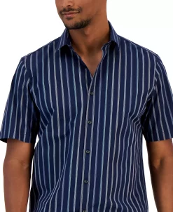 Alfani Men's Classic-Fit Stretch Gradient Stripe Button-Down Shirt, Created For Macy's 6 Alfani Men's Classic-Fit Stretch Gradient Stripe Button-Down Shirt, Created For Macy's -macys shop 22999339 fpx